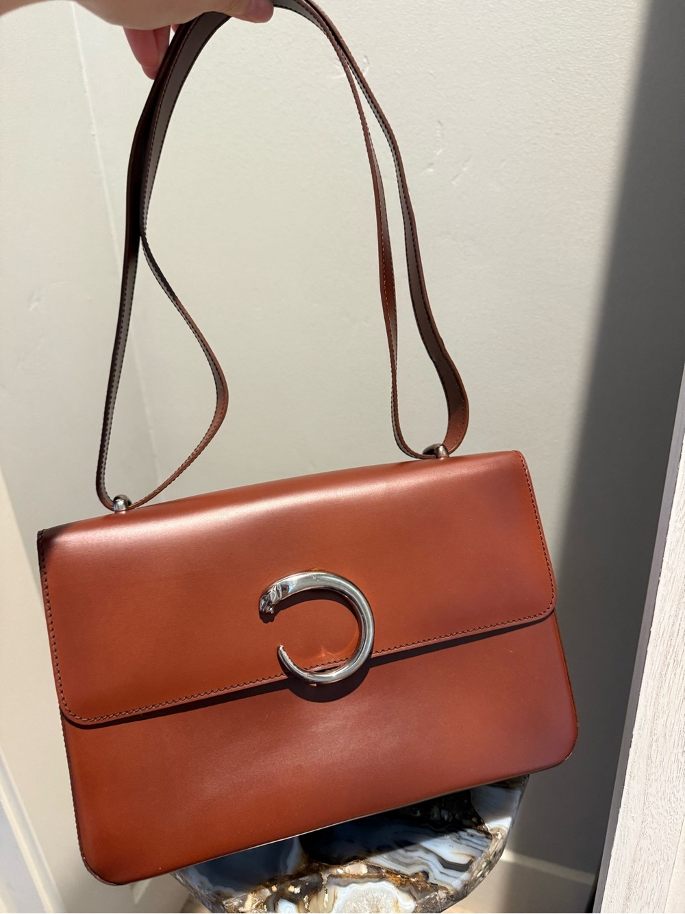 Cartier Panthere Brown Leather Bag Vintage